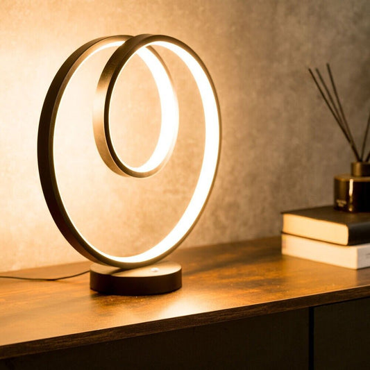 Black Loop Table Lamp Touch Light Integrated LED Warm White Bedside Living Room